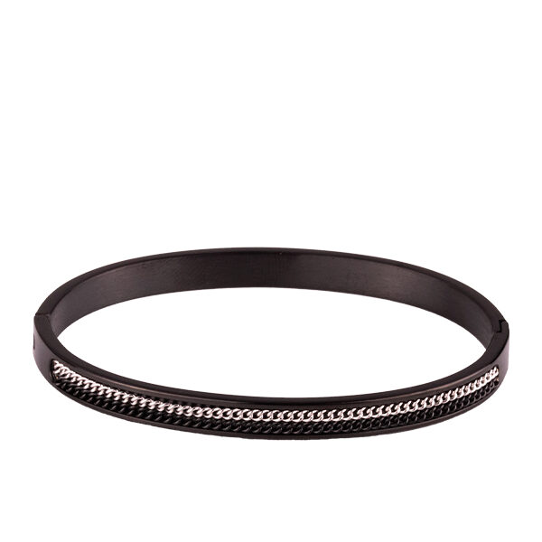 Bracelet Steel black- black and grey