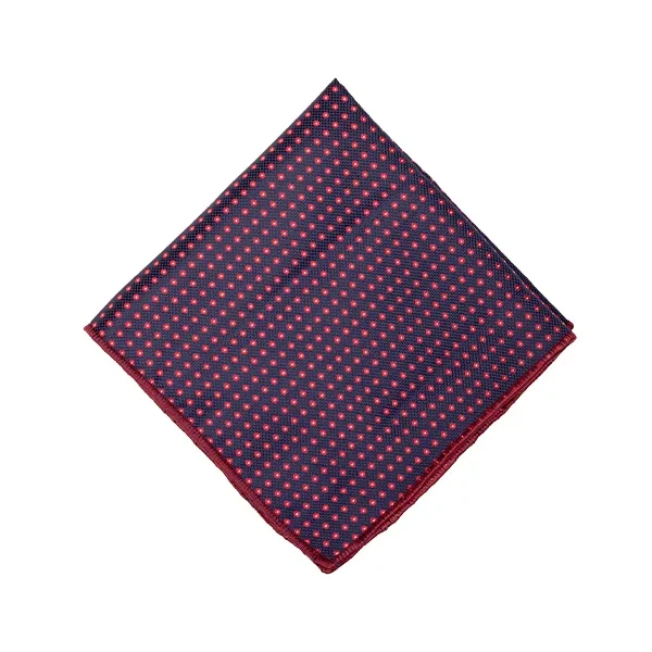 Pocket Square Purgundy Spotted White 8323